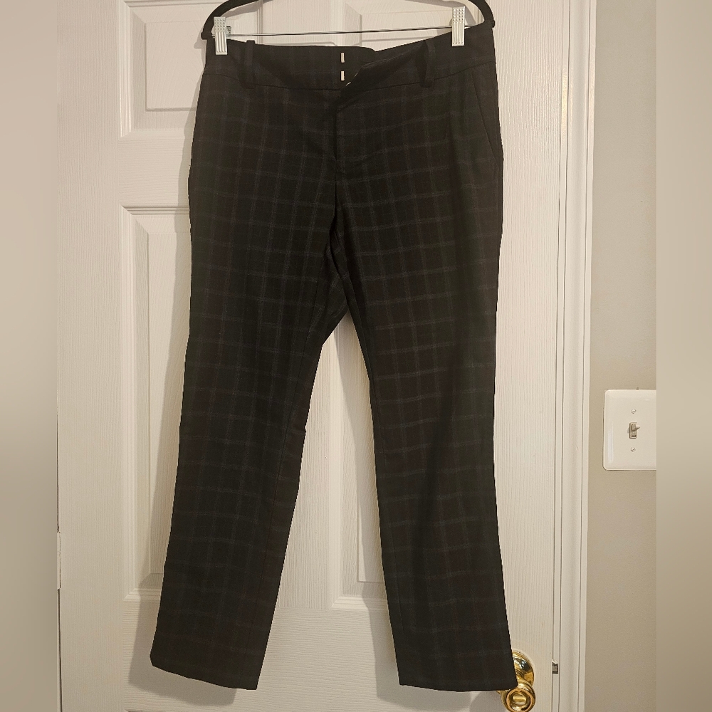 Calvin Klein Blue And Blk Plaid Dress Pants Sz 8